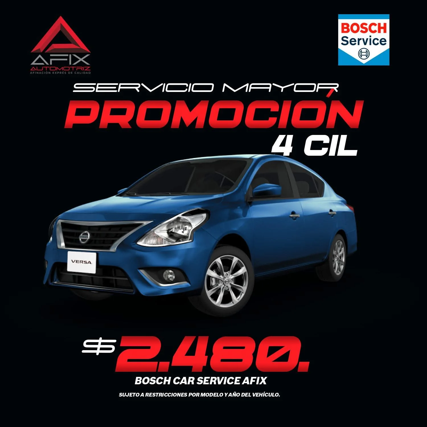Promoción servicio mayor Versa